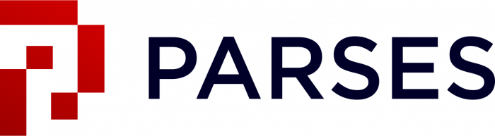 PARSES logo. A red 8-bit art stylized letter "P" and the word PARSES in all caps to its right.